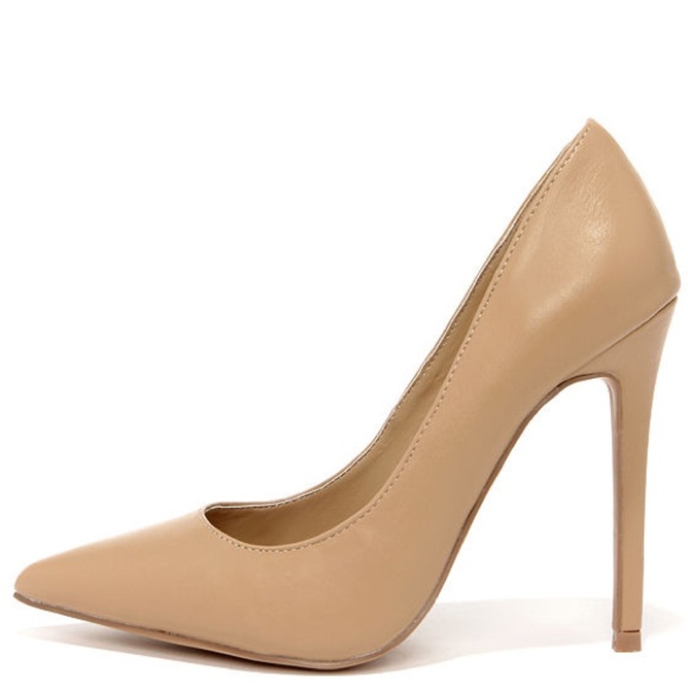 Camel Pointed Toe Pumps